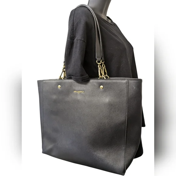 Karl Lagerfeld - Black Shoulder Hand Bag Tote - Picture 12 of 15